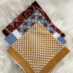 Mid Century Modern Printed Design Delicate Cotton Hankies, various colors (3)